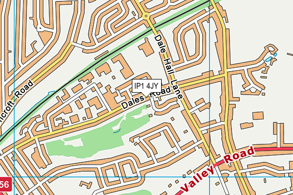 IP1 4JY map - OS VectorMap District (Ordnance Survey)