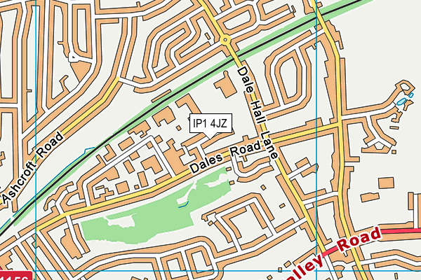 IP1 4JZ map - OS VectorMap District (Ordnance Survey)