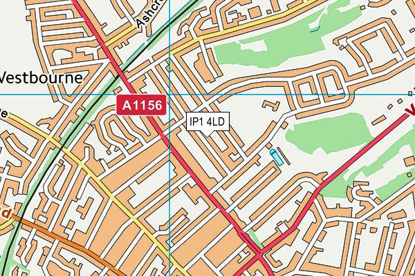 IP1 4LD map - OS VectorMap District (Ordnance Survey)