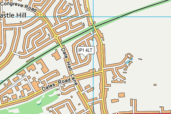 IP1 4LT map - OS VectorMap District (Ordnance Survey)