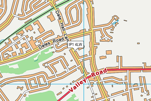 IP1 4LW map - OS VectorMap District (Ordnance Survey)