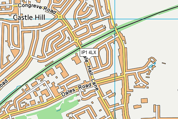 Dale Hall Community Primary School map (IP1 4LX) - OS VectorMap District (Ordnance Survey)