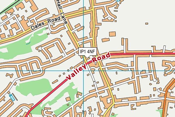 IP1 4NF map - OS VectorMap District (Ordnance Survey)