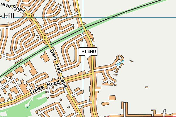 IP1 4NU map - OS VectorMap District (Ordnance Survey)