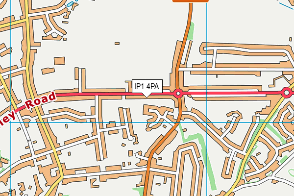 IP1 4PA map - OS VectorMap District (Ordnance Survey)