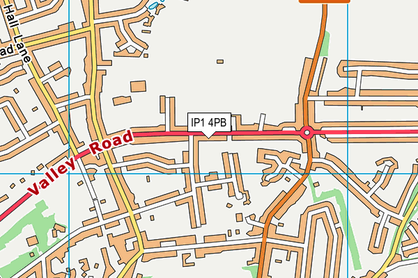 IP1 4PB map - OS VectorMap District (Ordnance Survey)