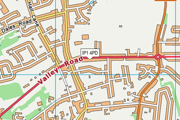 IP1 4PD map - OS VectorMap District (Ordnance Survey)