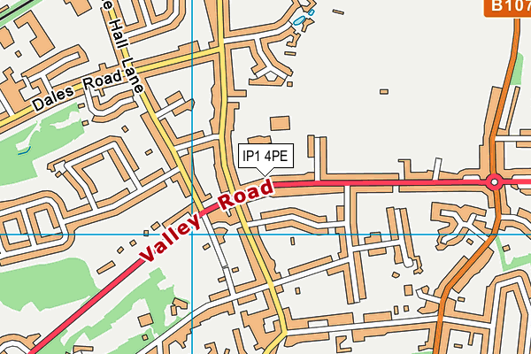 IP1 4PE map - OS VectorMap District (Ordnance Survey)