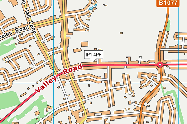 IP1 4PF map - OS VectorMap District (Ordnance Survey)