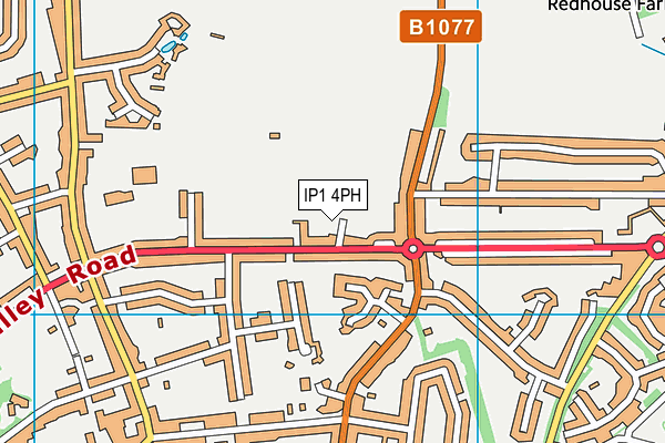 IP1 4PH map - OS VectorMap District (Ordnance Survey)