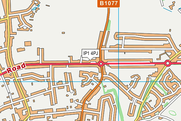 IP1 4PJ map - OS VectorMap District (Ordnance Survey)
