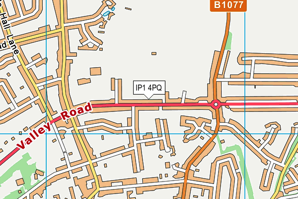 Ipswich School Grass Pitches (Nottscutts) map (IP1 4PQ) - OS VectorMap District (Ordnance Survey)