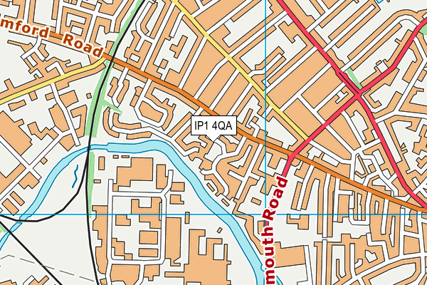 IP1 4QA map - OS VectorMap District (Ordnance Survey)