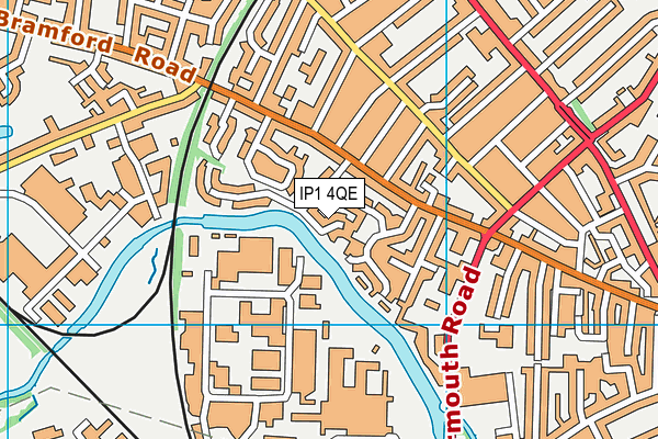 IP1 4QE map - OS VectorMap District (Ordnance Survey)