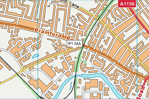 IP1 5AA map - OS VectorMap District (Ordnance Survey)