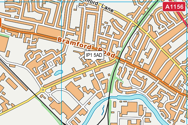 IP1 5AD map - OS VectorMap District (Ordnance Survey)