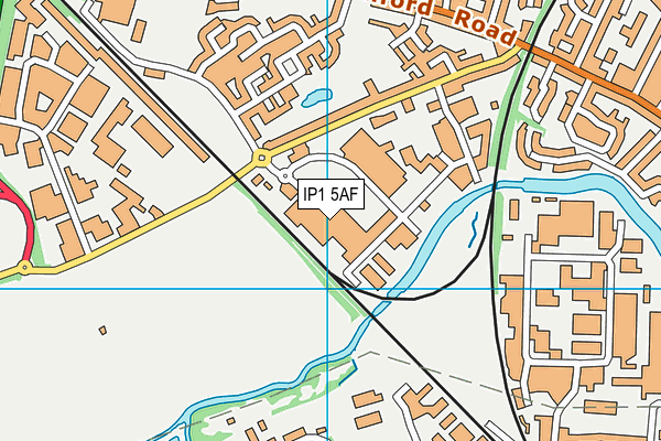 IP1 5AF map - OS VectorMap District (Ordnance Survey)