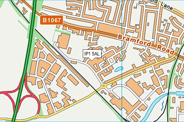 IP1 5AL map - OS VectorMap District (Ordnance Survey)