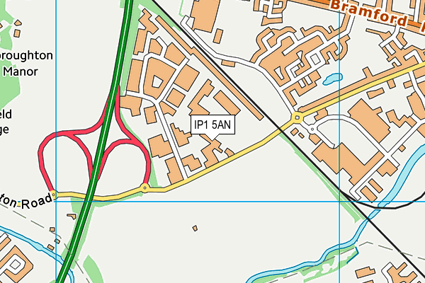 IP1 5AN map - OS VectorMap District (Ordnance Survey)