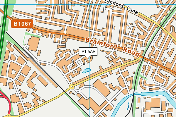 IP1 5AR map - OS VectorMap District (Ordnance Survey)