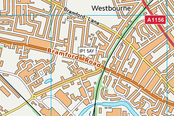 IP1 5AY map - OS VectorMap District (Ordnance Survey)
