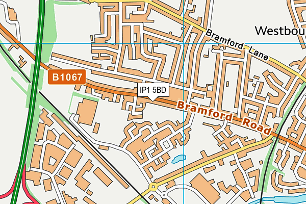 IP1 5BD map - OS VectorMap District (Ordnance Survey)