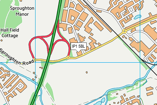 IP1 5BL map - OS VectorMap District (Ordnance Survey)