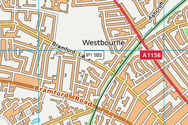 IP1 5BS map - OS VectorMap District (Ordnance Survey)