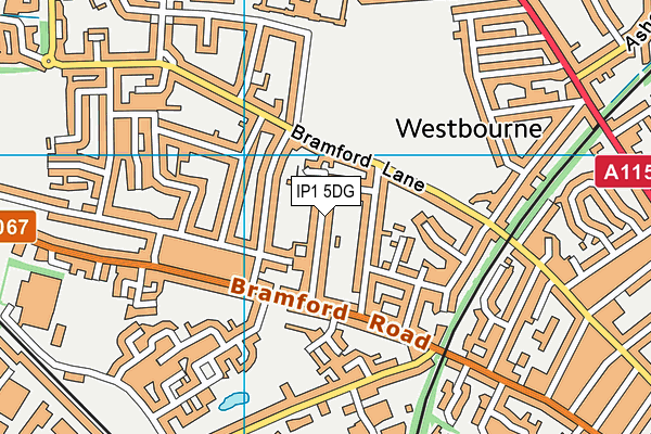 IP1 5DG map - OS VectorMap District (Ordnance Survey)
