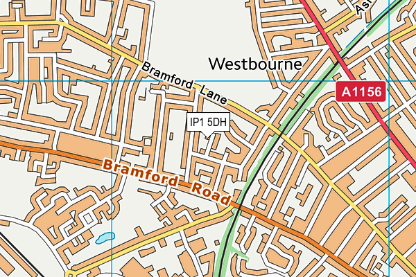 IP1 5DH map - OS VectorMap District (Ordnance Survey)