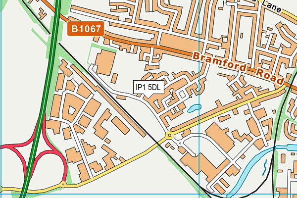 IP1 5DL map - OS VectorMap District (Ordnance Survey)