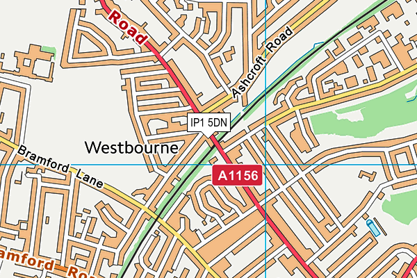 IP1 5DN map - OS VectorMap District (Ordnance Survey)