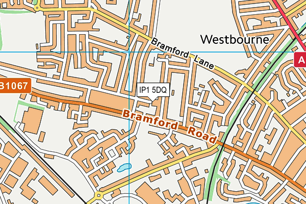 IP1 5DQ map - OS VectorMap District (Ordnance Survey)