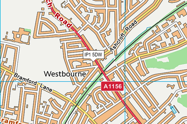 IP1 5DW map - OS VectorMap District (Ordnance Survey)