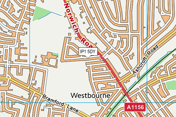 IP1 5DY map - OS VectorMap District (Ordnance Survey)