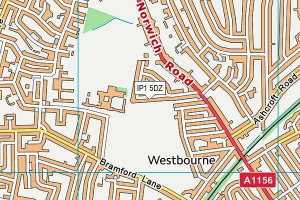 IP1 5DZ map - OS VectorMap District (Ordnance Survey)