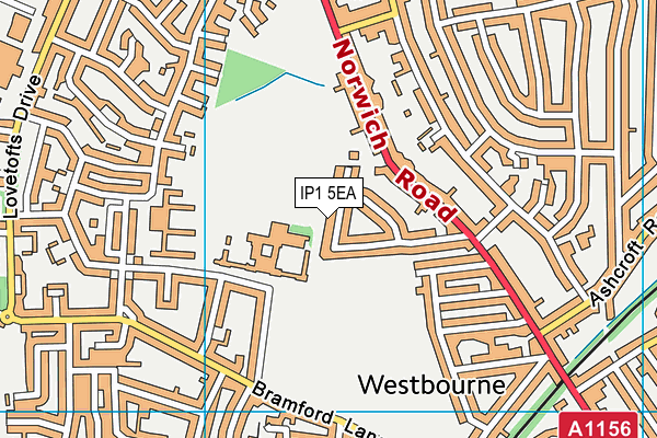 IP1 5EA map - OS VectorMap District (Ordnance Survey)