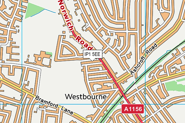 IP1 5EE map - OS VectorMap District (Ordnance Survey)