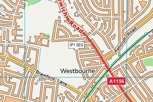 IP1 5EG map - OS VectorMap District (Ordnance Survey)