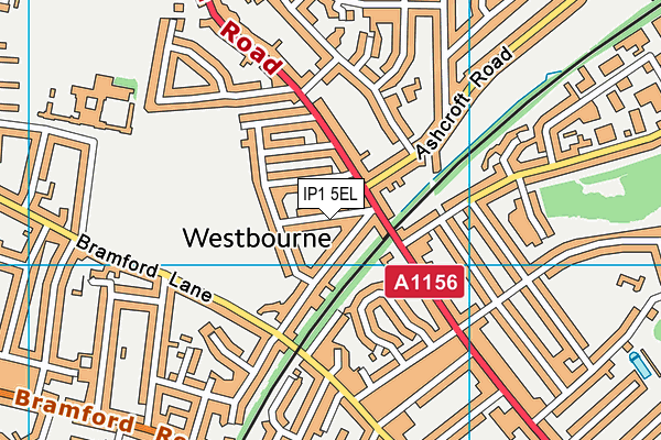 IP1 5EL map - OS VectorMap District (Ordnance Survey)