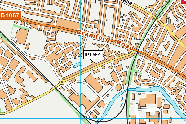 IP1 5FA map - OS VectorMap District (Ordnance Survey)