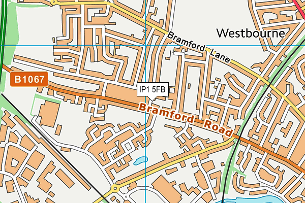 IP1 5FB map - OS VectorMap District (Ordnance Survey)