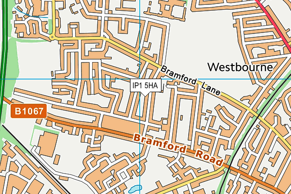 IP1 5HA map - OS VectorMap District (Ordnance Survey)