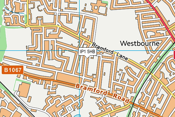 IP1 5HB map - OS VectorMap District (Ordnance Survey)