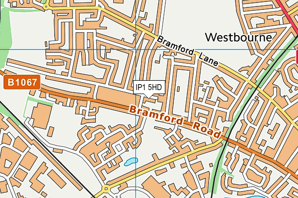 IP1 5HD map - OS VectorMap District (Ordnance Survey)