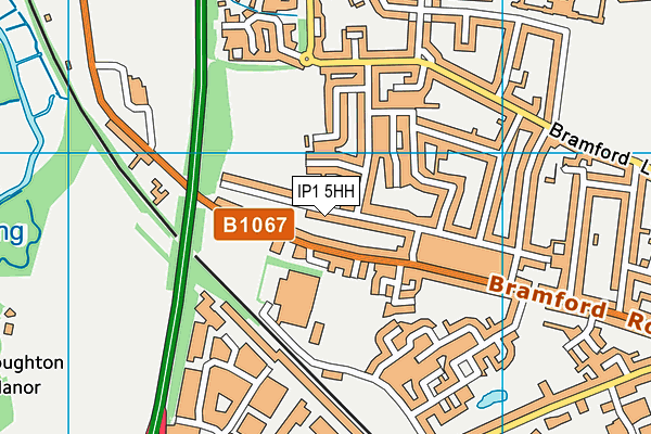 IP1 5HH map - OS VectorMap District (Ordnance Survey)