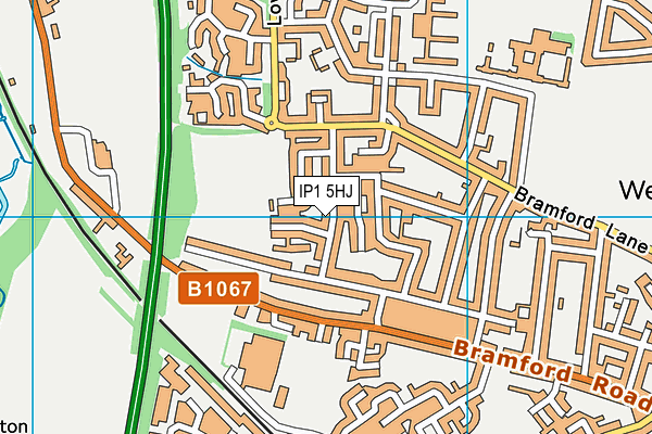 IP1 5HJ map - OS VectorMap District (Ordnance Survey)