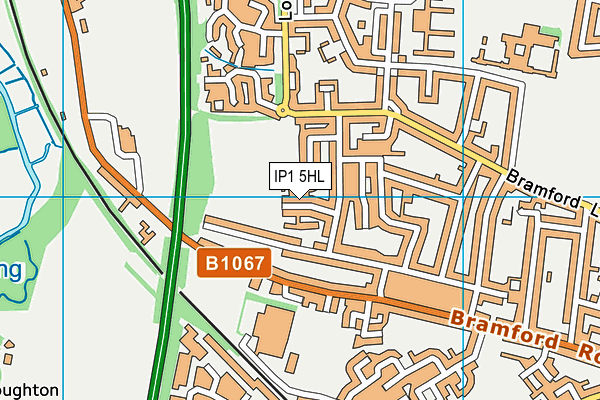 IP1 5HL map - OS VectorMap District (Ordnance Survey)