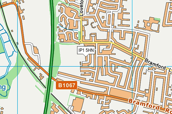 IP1 5HN map - OS VectorMap District (Ordnance Survey)