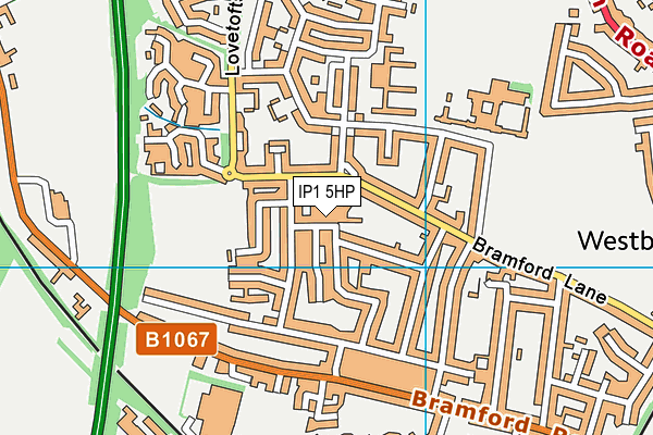 IP1 5HP map - OS VectorMap District (Ordnance Survey)